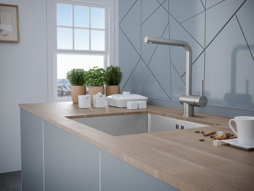 Смеситель для кухни Paulmark SPRING Sp212067-BS на мойку нержавеющая сталь - фото 2